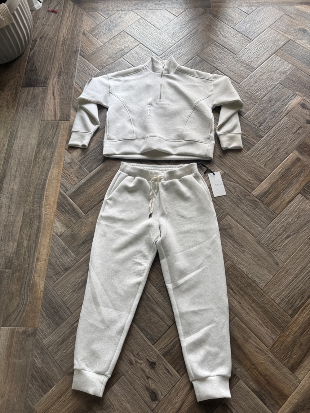Calia Light Gray Soft Scuba Half-Zip Pullover